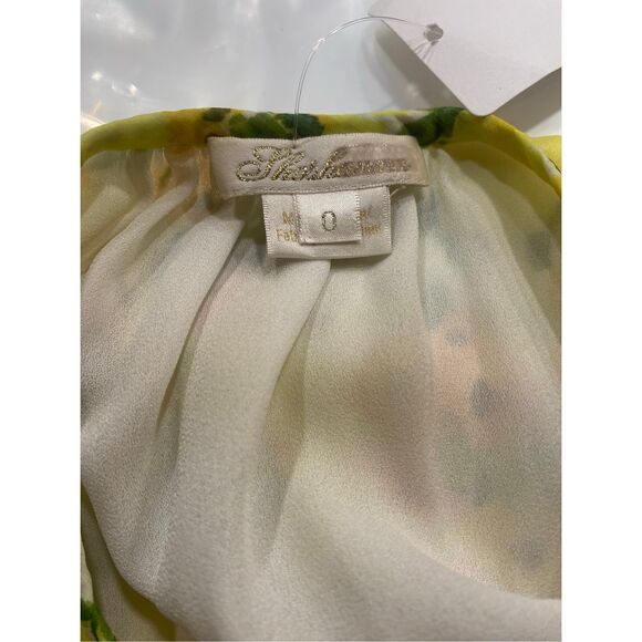 Shoshanna Candela Dress Yellow Floral Hi-low Chiffon Dress Size 0 MSRP: $460 - Picture 9 of 9